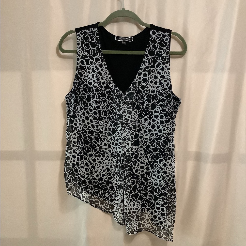 Melanie Lyne chiffon asymmetric hem tank
